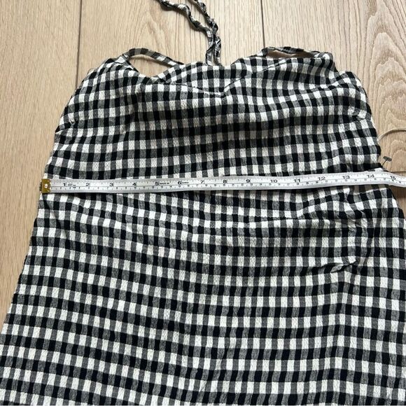 NWT Pull&Bear Black and White Gingham Strappy Mini Dress Size XL - Picture 12 of 13